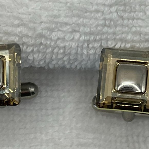 Men's Swarovski Crystal Frame Cufflinks - Picture 9 of 10